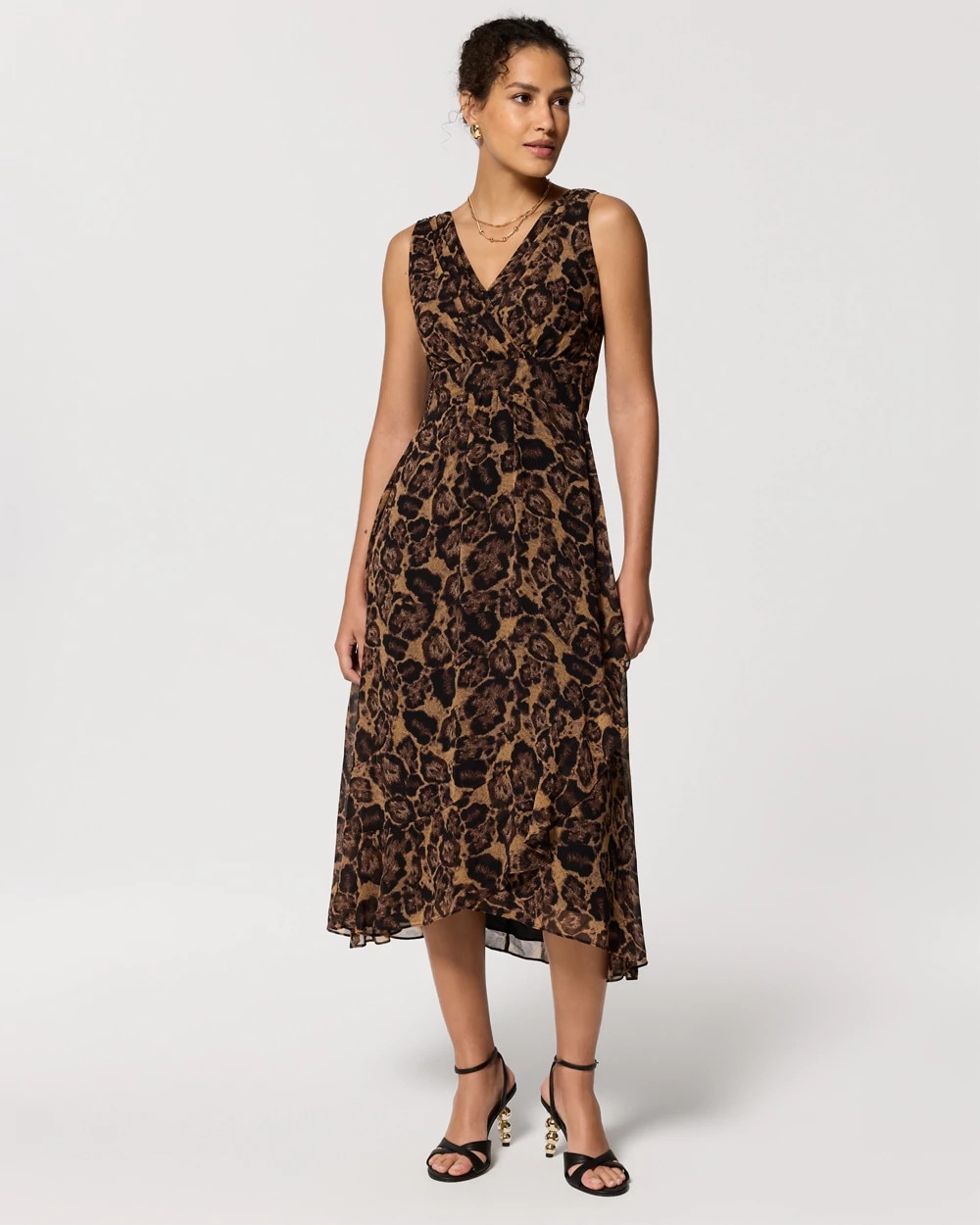 Petite Ruched Waist Midi Dress
