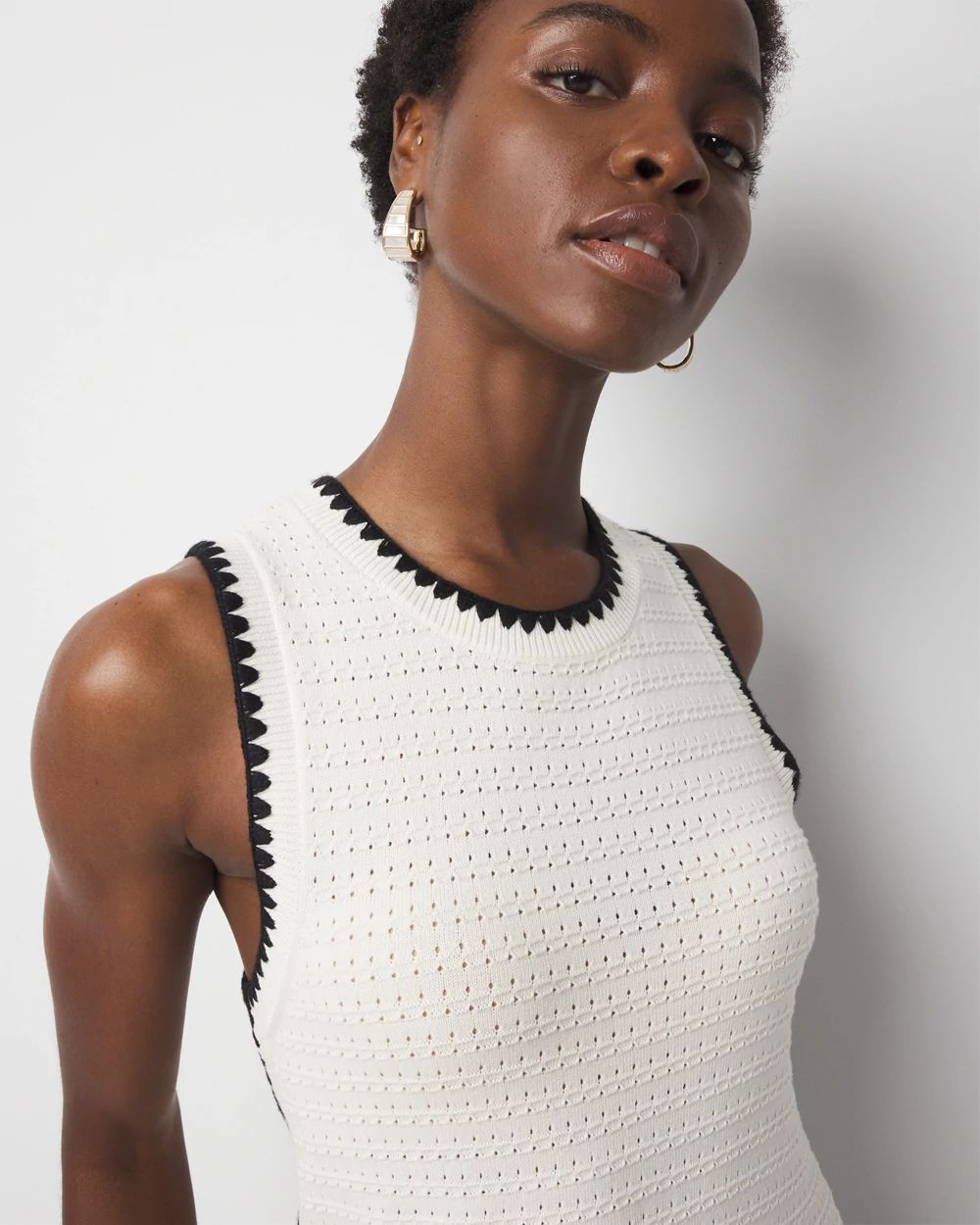 Contrast Trim Sweater Dress
