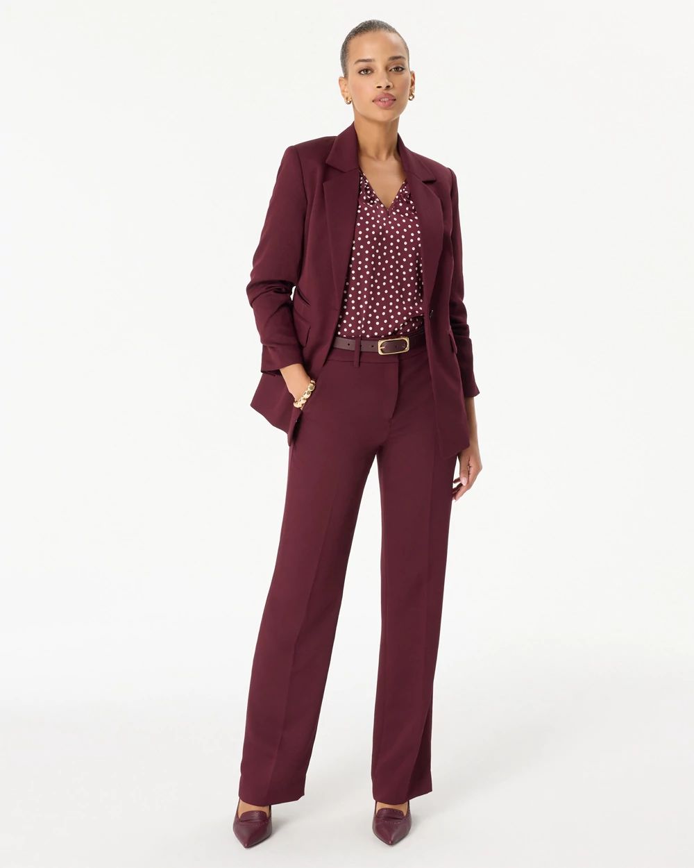 Ruched Sleeve Blazer click to view larger image.