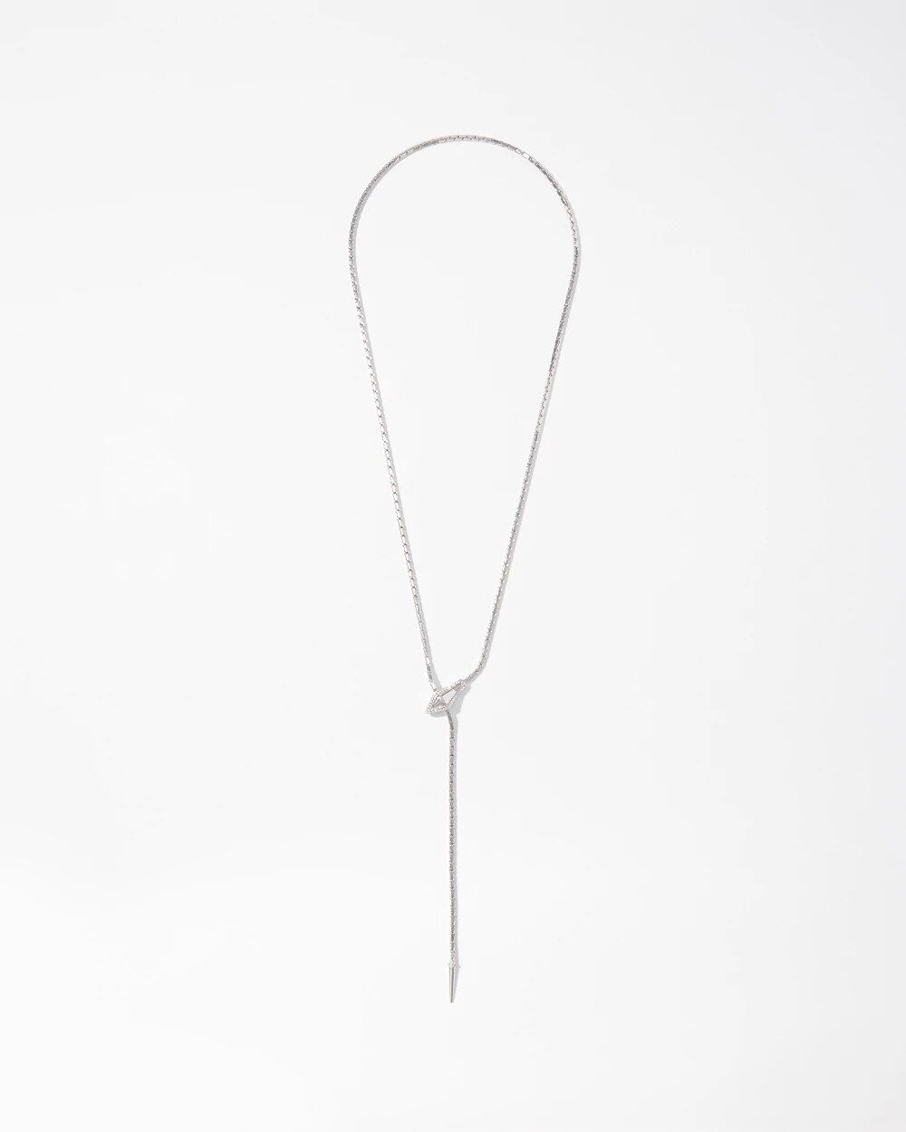 Silvertone Snake Y Necklace - image 2