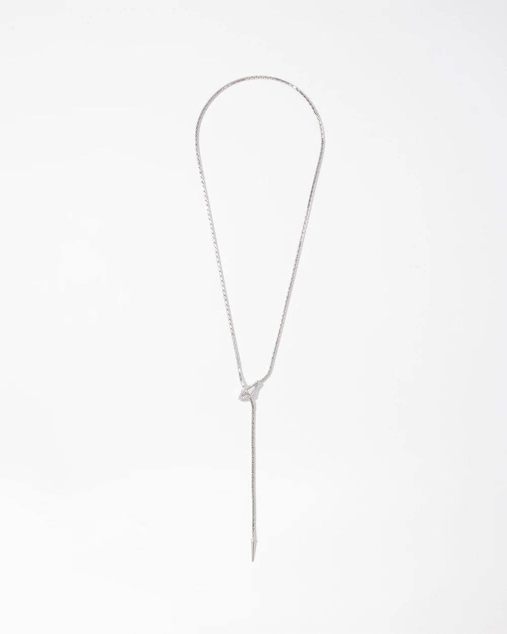 Silvertone Snake Y Necklace