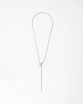 Silvertone Snake Y Necklace