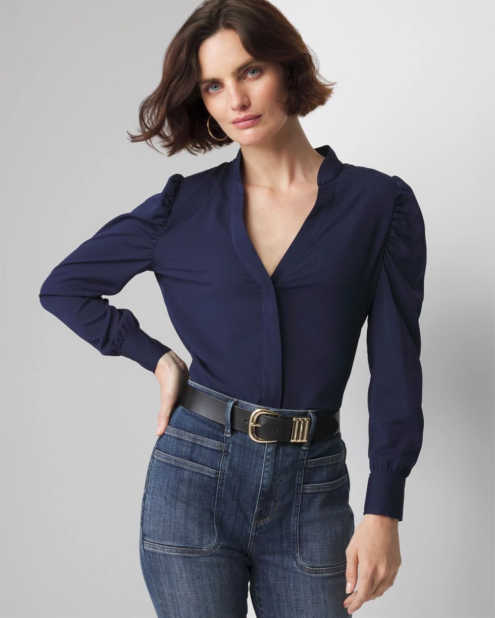 Long Sleeve Y-Neck Shirt click to view larger image.