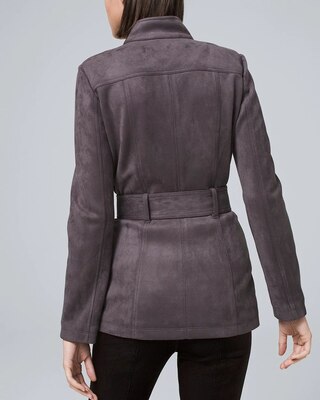 Belted Faux-Suede Jacket
