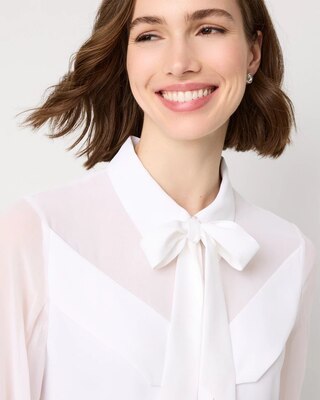 Tie Detail Button Front Shirt click to view larger image.