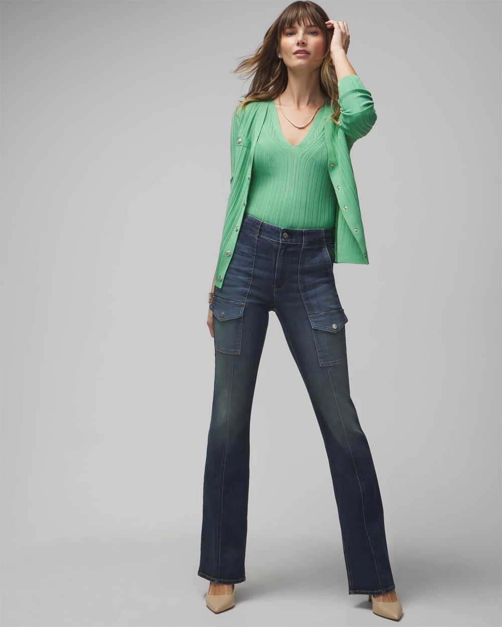 Rib Sculpted V-Neck Tank