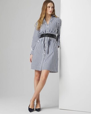 Long Sleeve Poplin Shirt Dress click to view larger image.