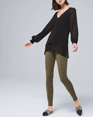 Faux-Suede WHBM Runway Leggings