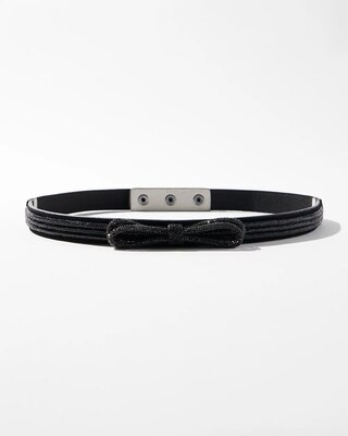 Hematite Bow Stretch Belt