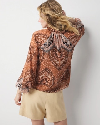 Paisley Tie-Neck Blouse click to view larger image.