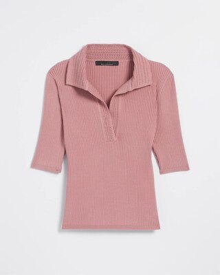 Elbow Sleeve Crochet Collar Pullover Sweater click to view larger image.