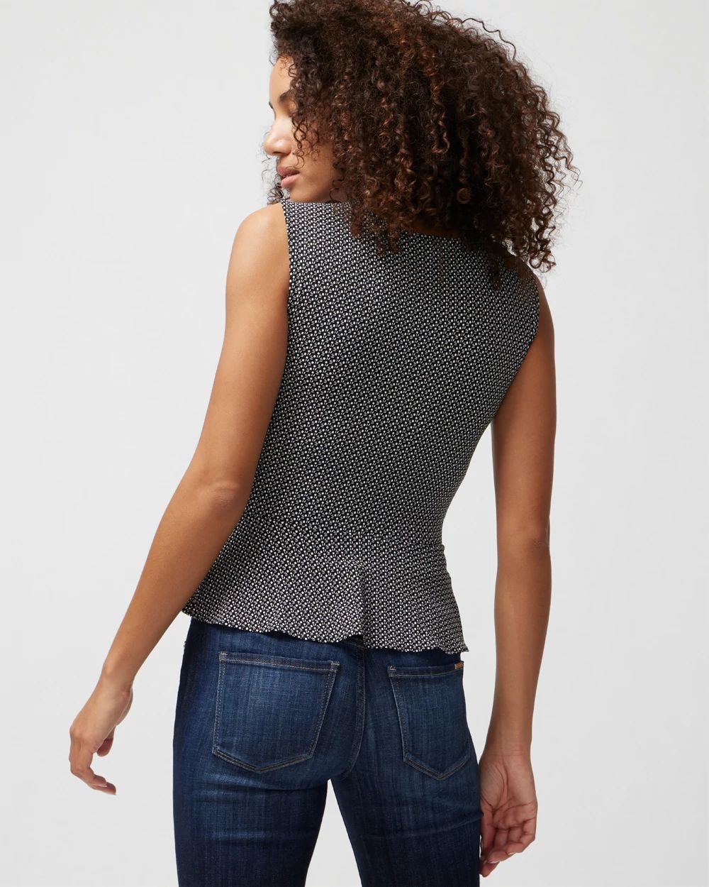 Matte Jersey Button Peplum Top