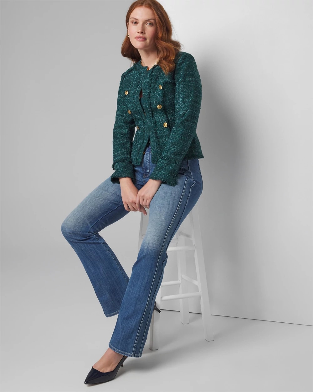 High-Rise Novelty Pocket Flare Jeans