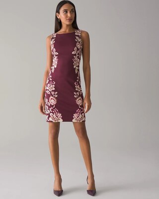 Sleeveless Floral-Print Sheath Dress