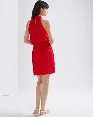 Cross Halter Mini Dress