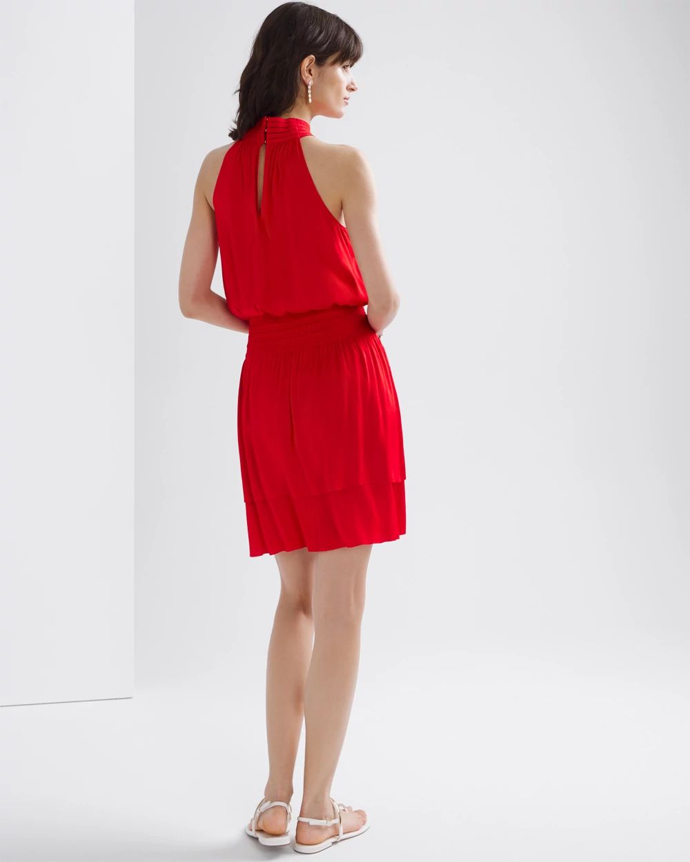 Cross Halter Mini Dress