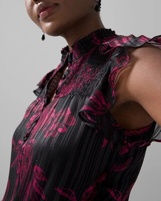Sleeveless Smocked Waist Ruffle Midi Dress