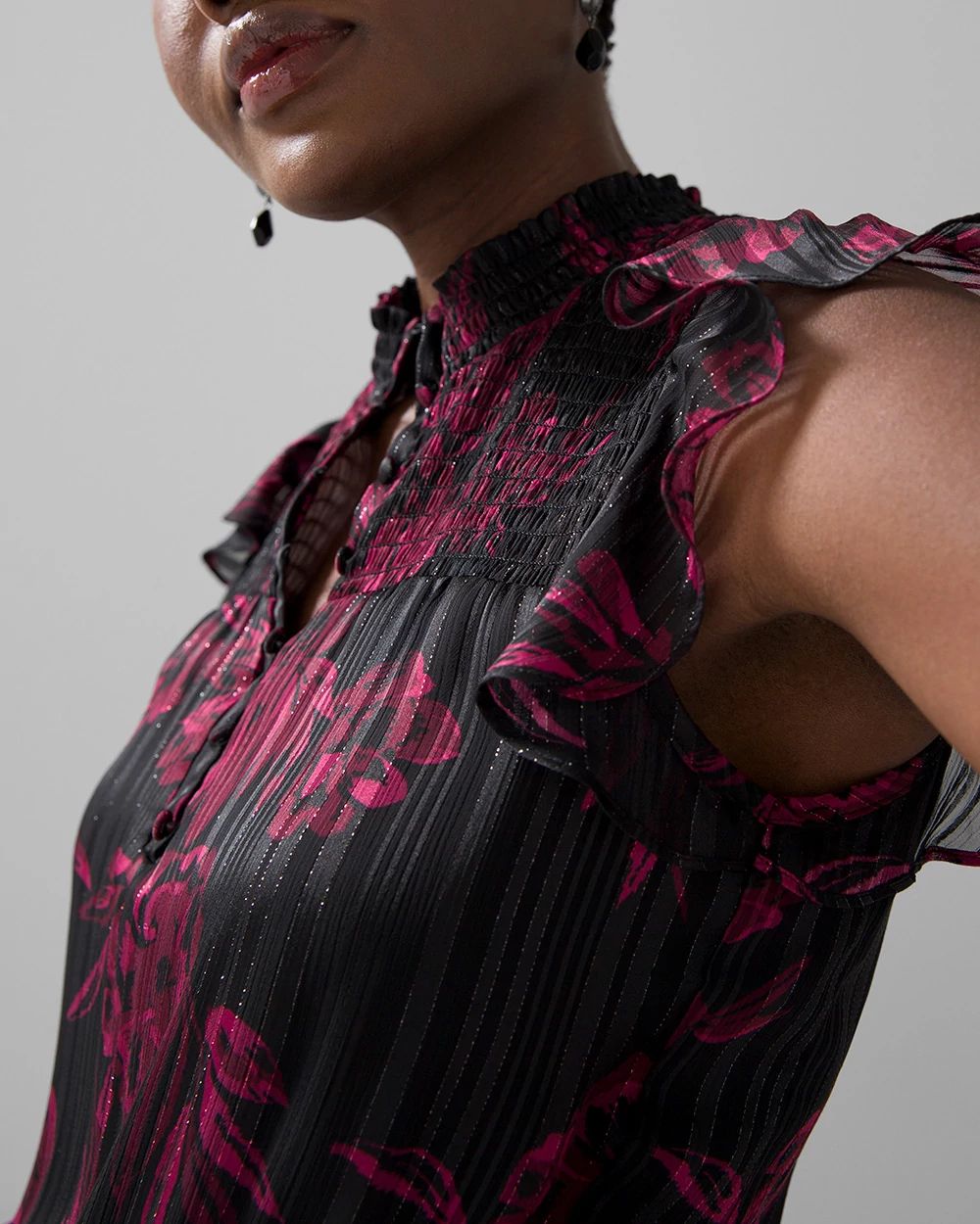 Sleeveless Smocked Waist Ruffle Midi Dress