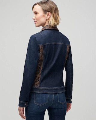 Embroidered Eyelet Denim Jacket click to view larger image.
