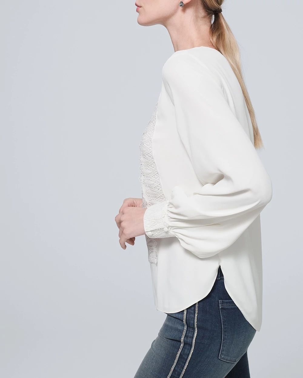 Lace-Trim Blouse