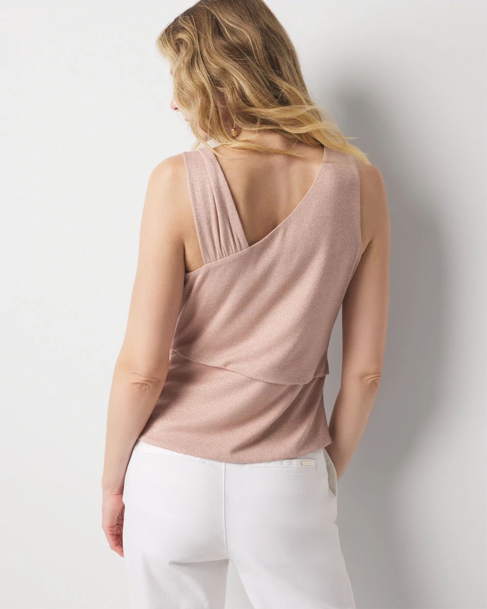 Metallic Twist Shoulder Tank Top