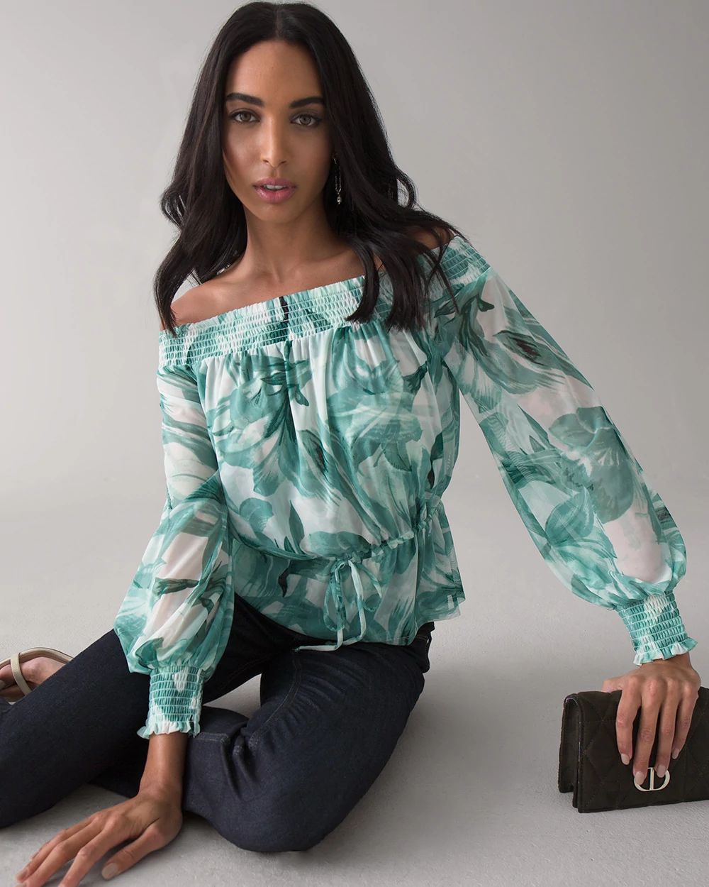 White house black market off the shoulder top discount