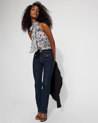 Paisley + Lurex Striped Halter Top click to view larger image.