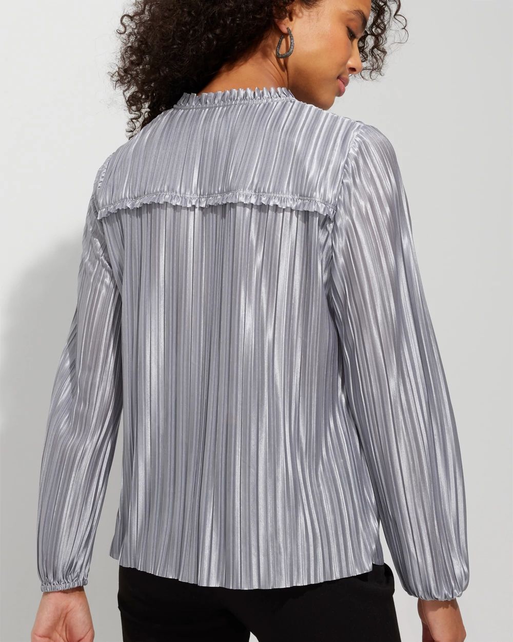 Outlet WHBM Long Sleeve Pleated Yoke Blouse click to view larger image.