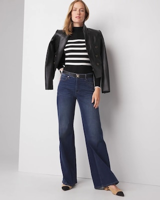 Petite High-Rise Everyday Soft Wide Leg Jeans click to view larger image.