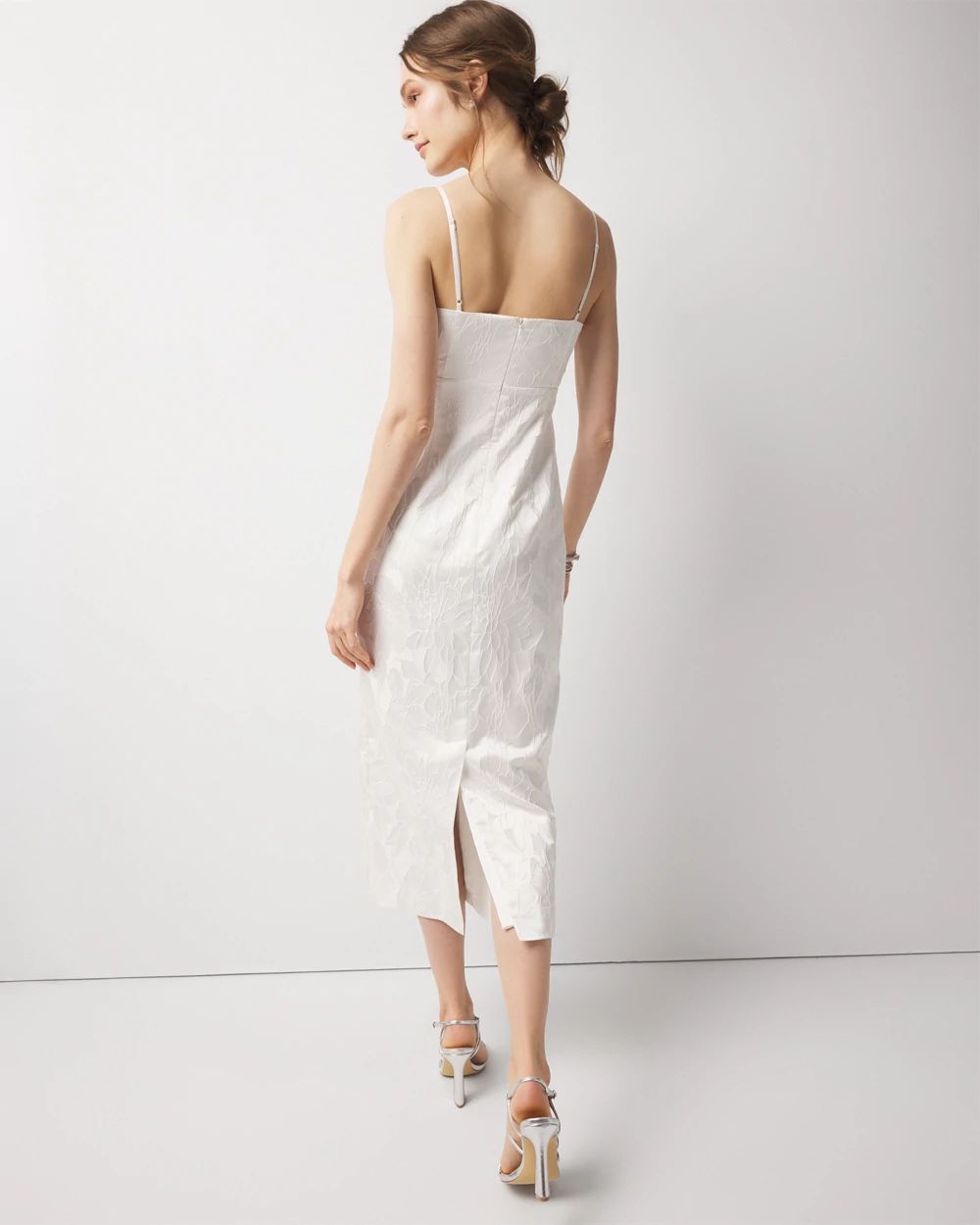 Petite Floral Jacquard Midi Dress