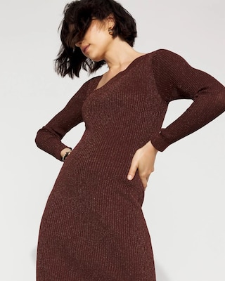 Petite Bodycon Sweater Midi Dress click to view larger image.