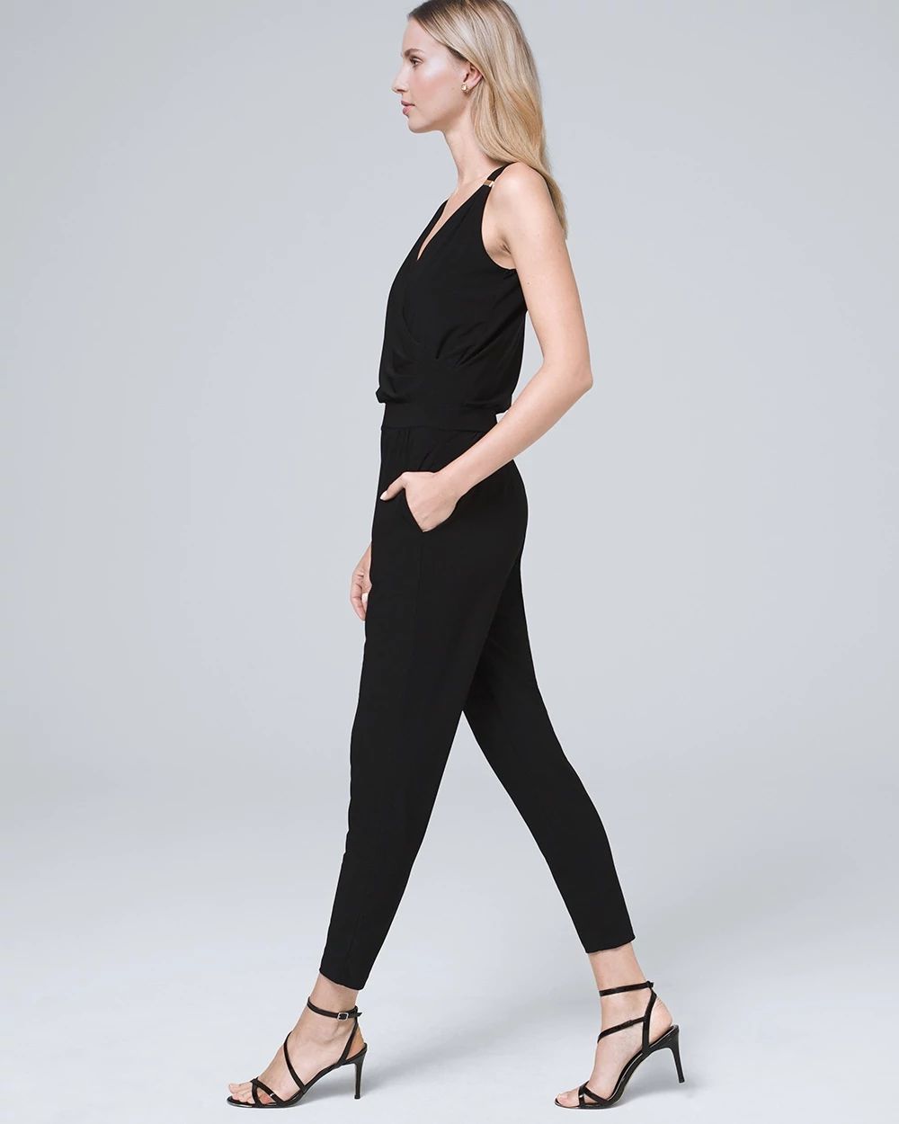 Sleeveless Knit Tapered-Leg Jumpsuit