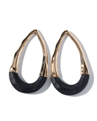 Gold Frontal Oval Hoop Earrings