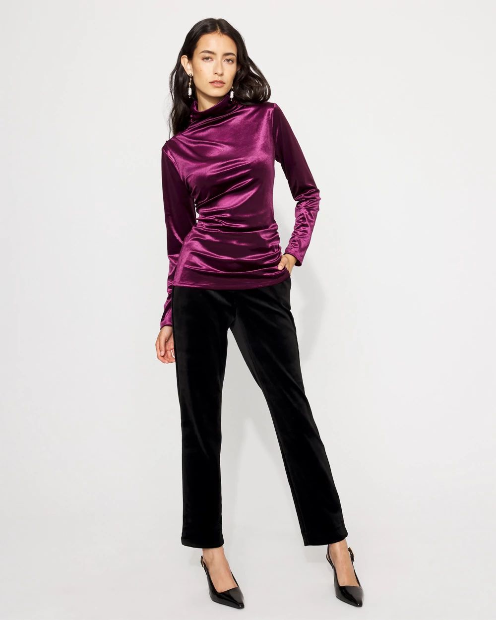 WHBM FORME™ Long Sleeve Velvet Top click to view larger image.