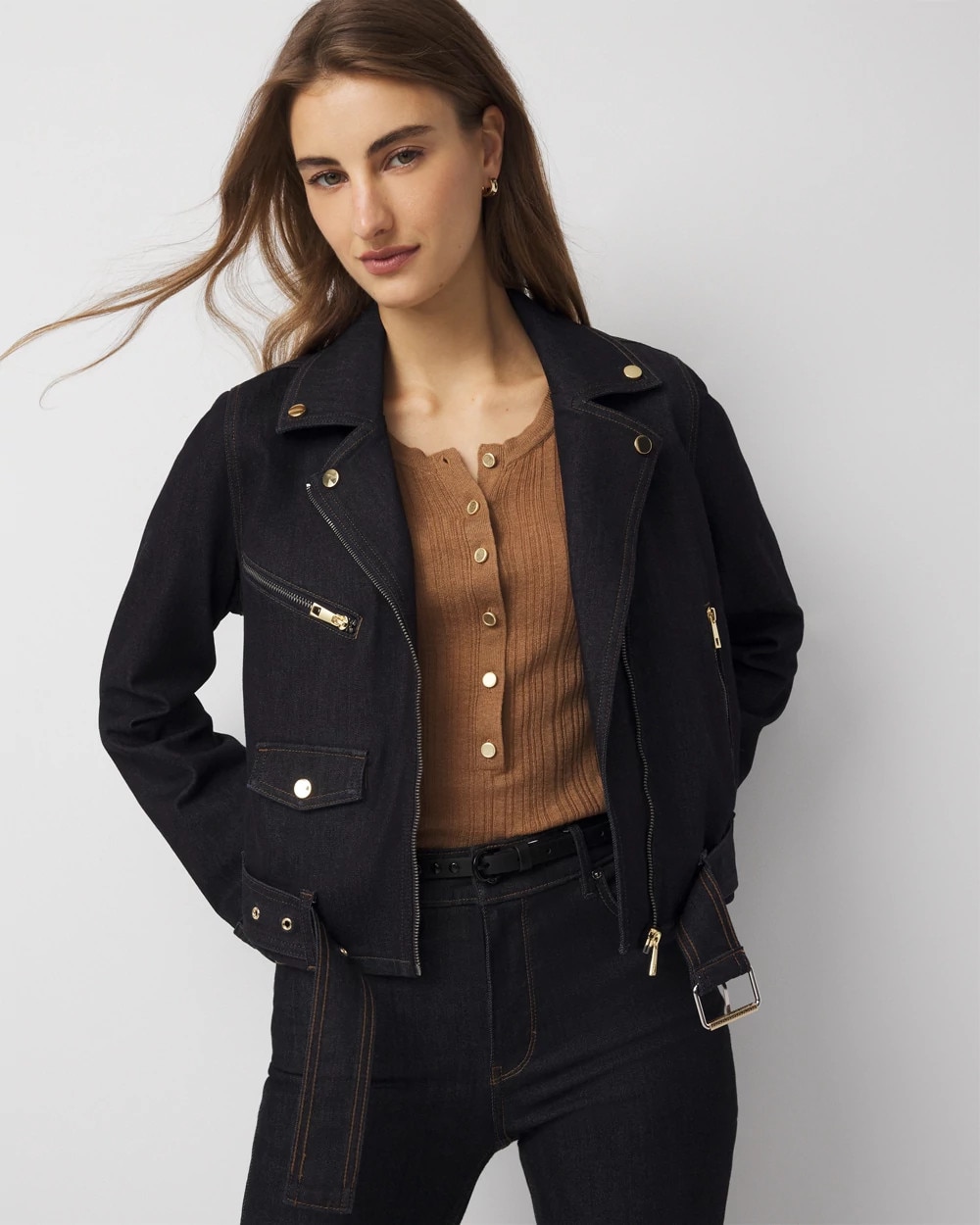 Denim Moto Jacket - image 1