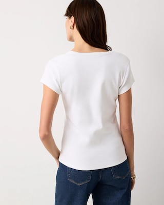 WHBM FORME™ Ribbed Scoop Neck Tee click to view larger image.