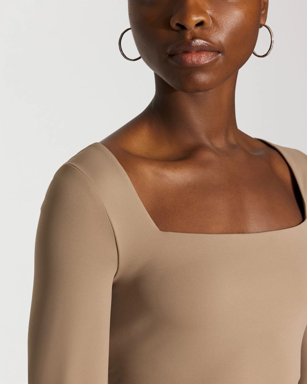 WHBM FORME™ All Ways Stretch Square Neck Long-Sleeve Tee