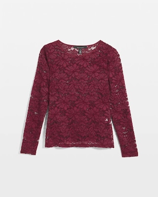 Lace Crew Neck Top click to view larger image.