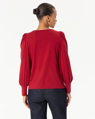Blouson Sleeve V-neck Top click to view larger image.
