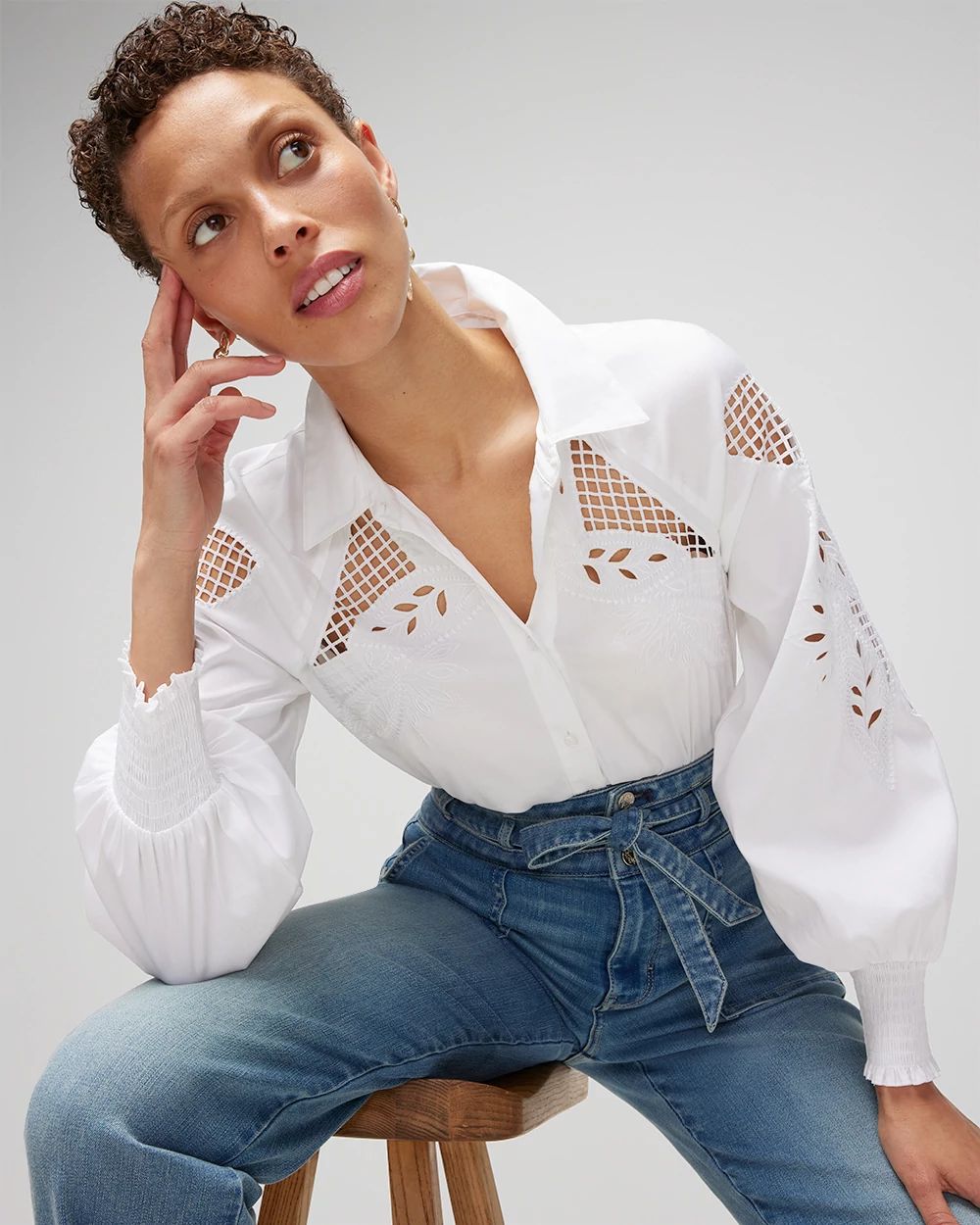 Embroidered Poplin Shirt