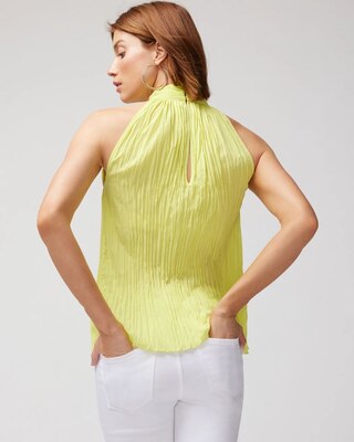 Crinkle Satin Halter Top