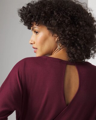 Long Sleeve Knit Top with Cutout Back click to view larger image.