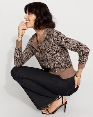 Leopard Cardigan Sweater click to view larger image.
