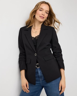 Ruched Sleeve Blazer