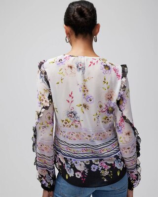 Petite Ruffle Sleeve Blouse