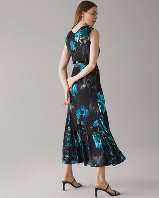 Sleeveless Floral Burnout Midi Dress