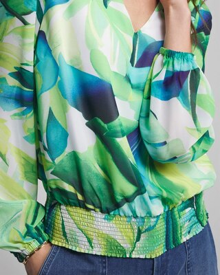 Outlet WHBM Tropical Chiffon Blouse