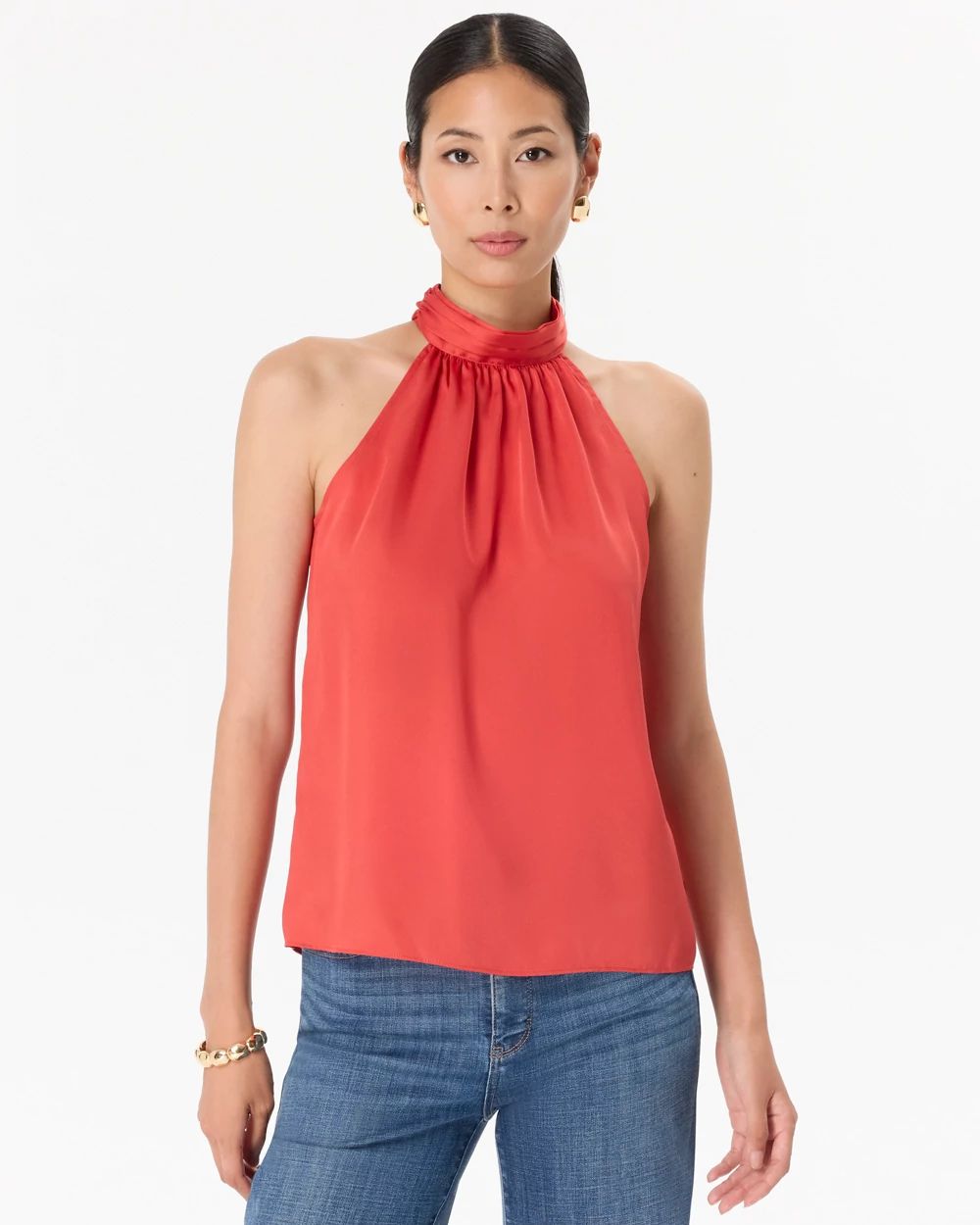 Mockneck Satin Shell