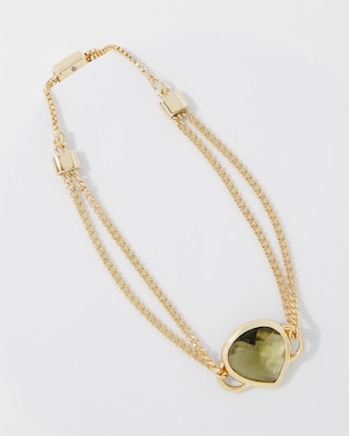 Olive + Gold Bracelet click to view larger image.