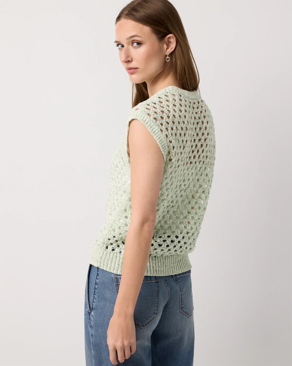 Open Stitch Knit Pullover - image 4